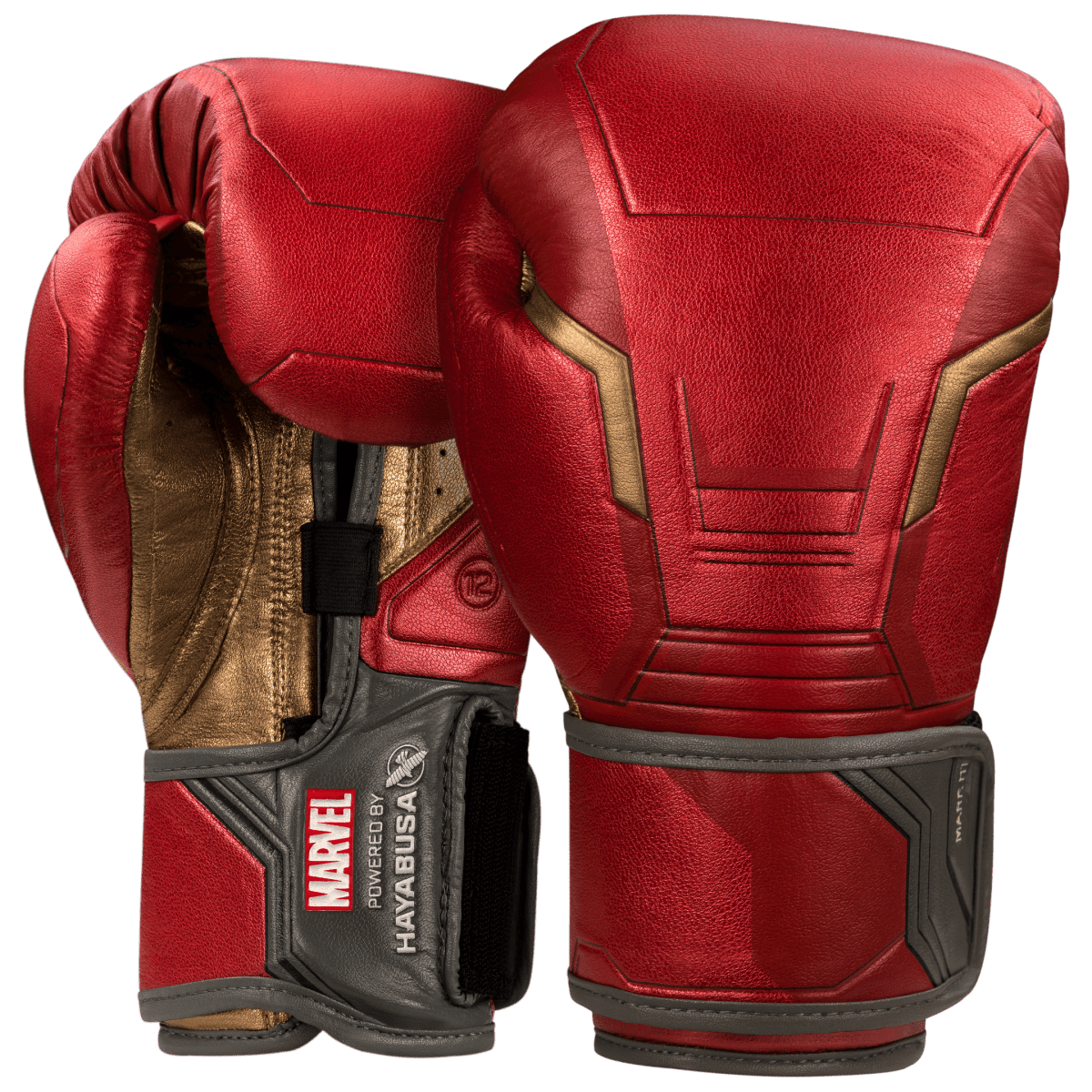 Pereche de mănuși de box Hayabusa Marvel Iron Man Hero Elite roșii și aurii