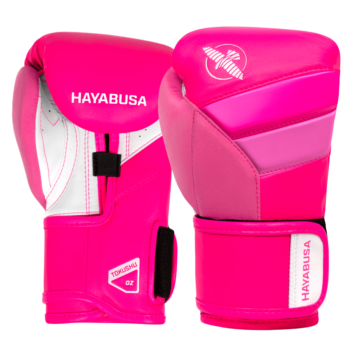 Paar neonroze Hayabusa T3-handschoenen voor kinderboksen