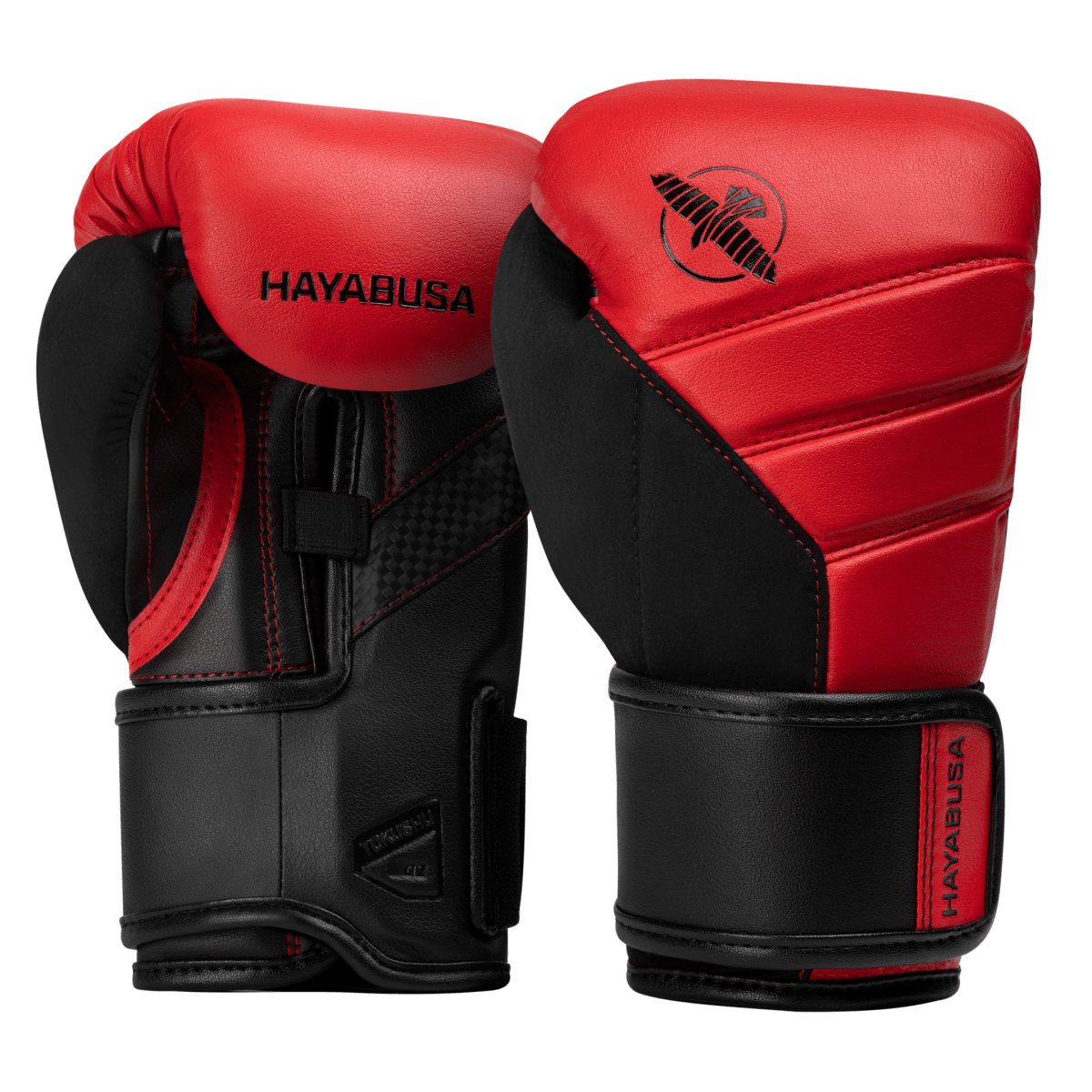 Hayabusa T3 junior bokshandschoenen in de kleurencombinatie rood en zwart