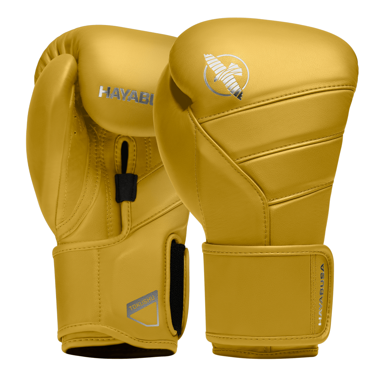 Paar gele Hayabusa T3 Kanpeki bokshandschoenen voor vechtsporten