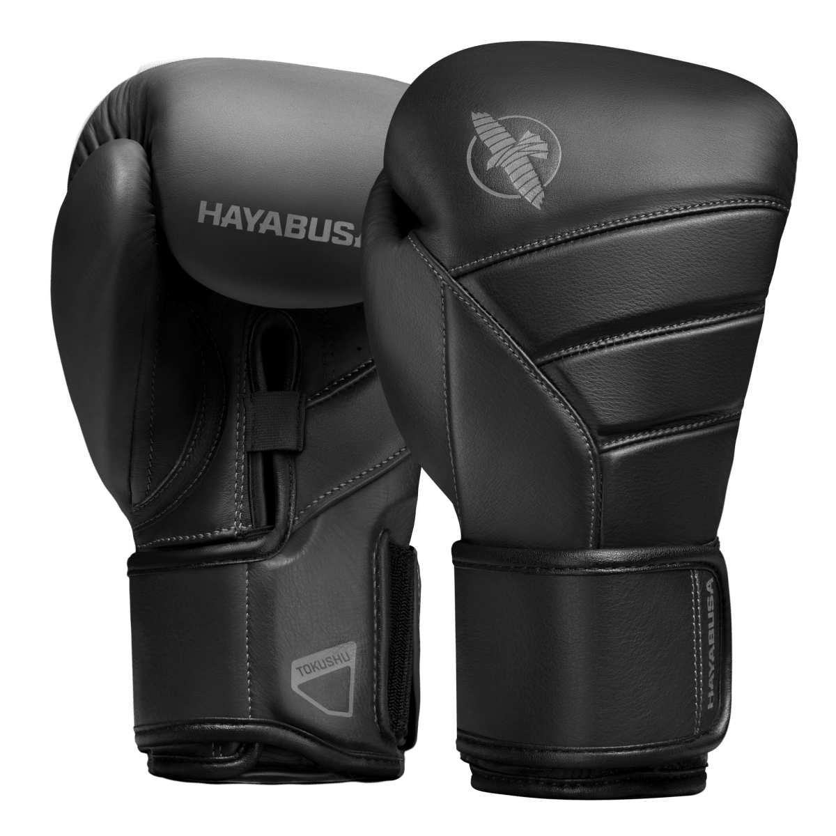 Paar Hayabusa T3 Kanpeki zwarte volnerf lederen bokshandschoenen