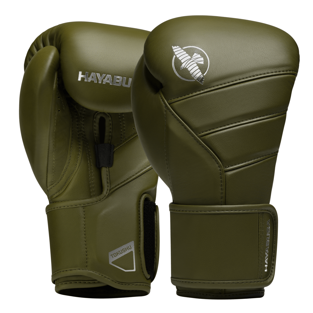 Paar Hayabusa T3 Kanpeki bokshandschoenen in olijfgroen