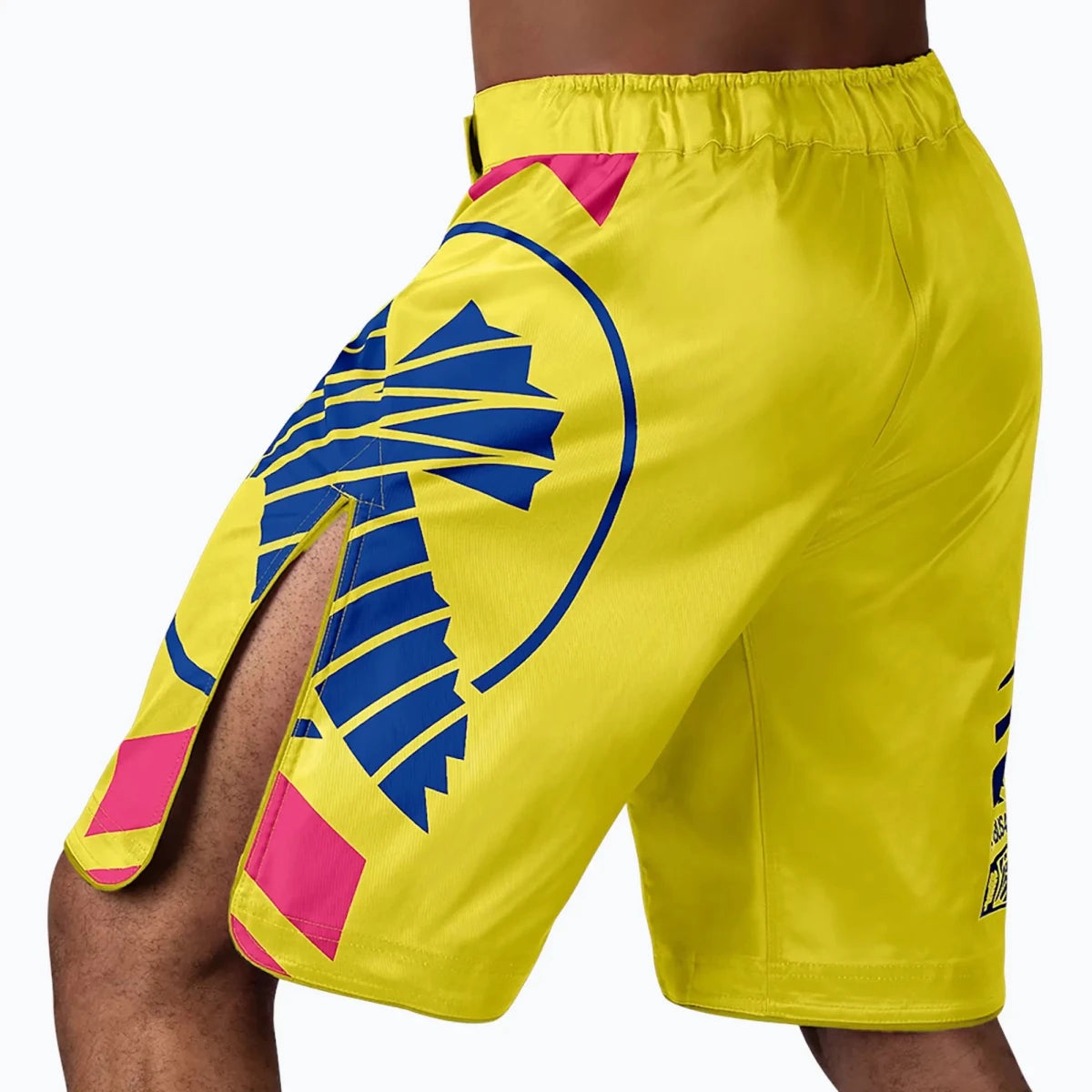 Żółte spodenki Hayabusa z rozcięciami po bokach do Muay Thai i Kickboxingu.