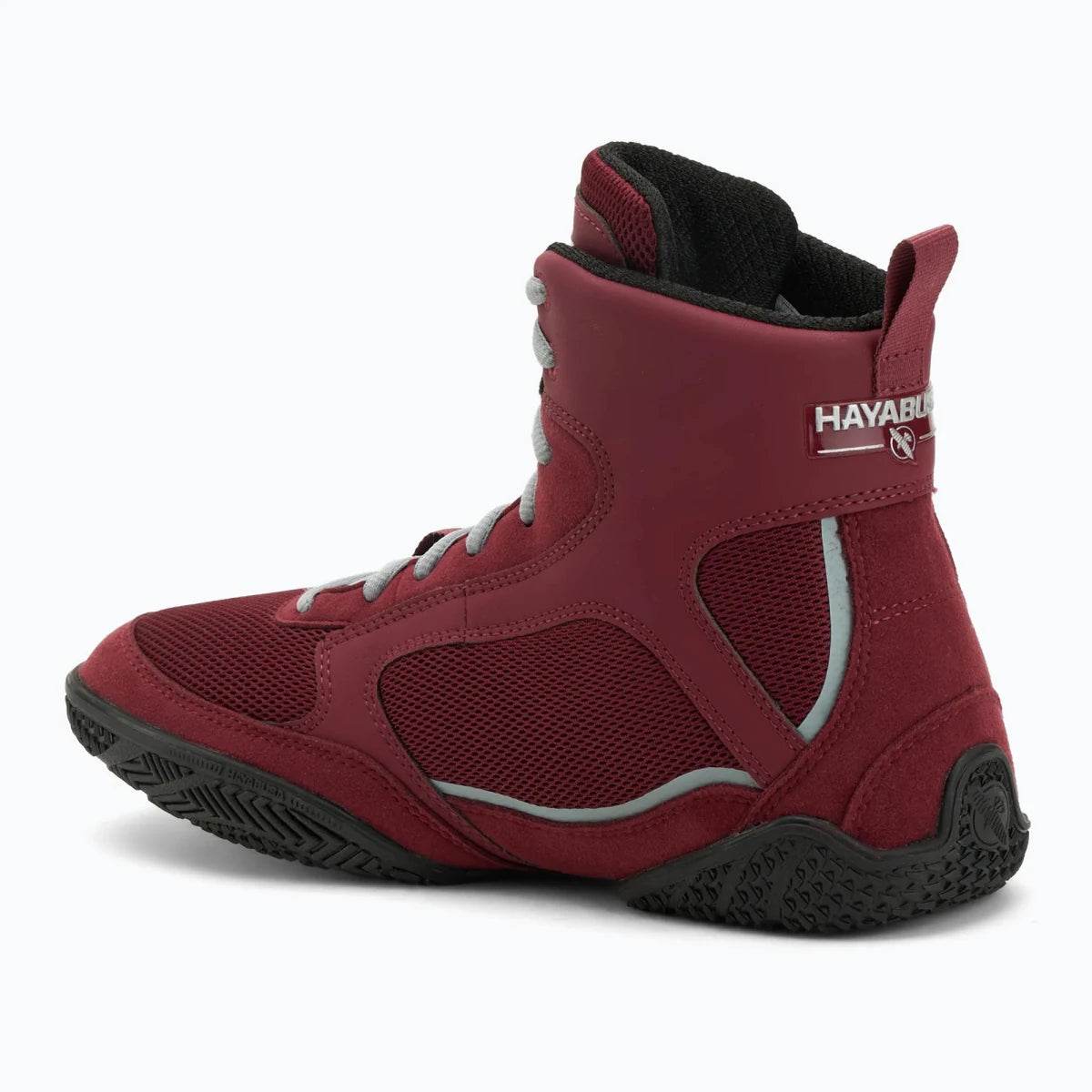 Chaussures de boxe Hayabusa Pro bordeaux au design ergonomique.