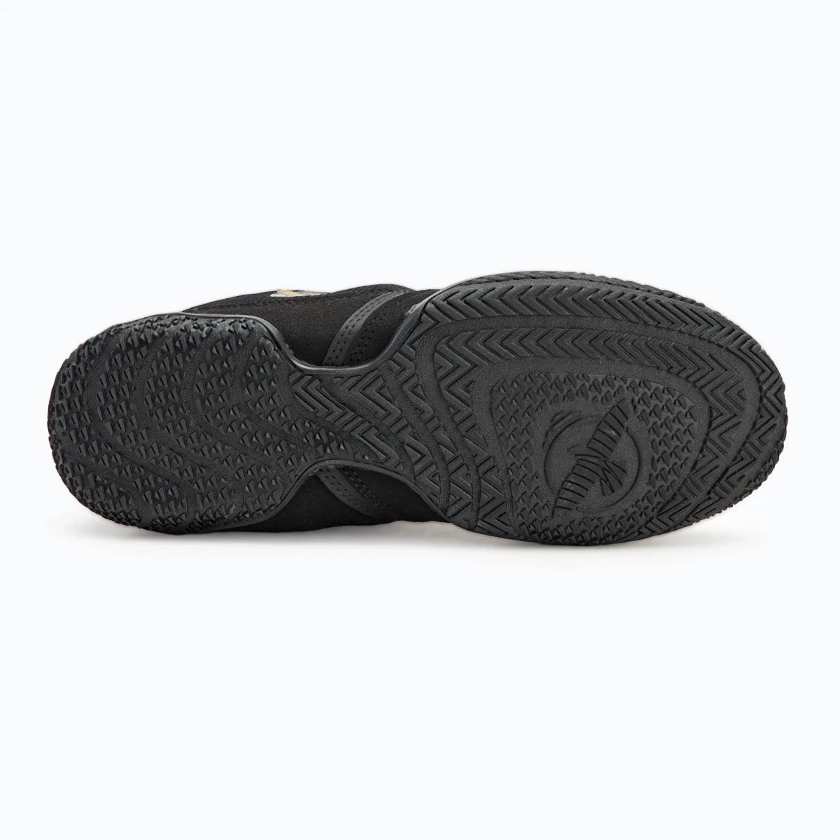 Vue arrière des chaussures de boxe Hayabusa Pro noires à support mi-hauteur.
