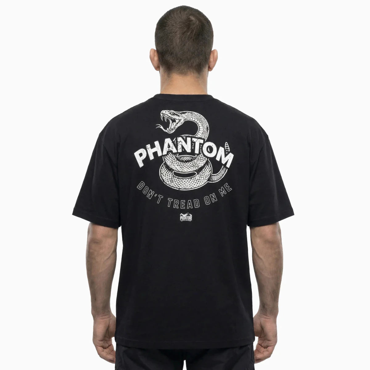 Vue arrière du t-shirt athlétique Phantom Don't Tread On Me avec le graphisme Gadsden Snake