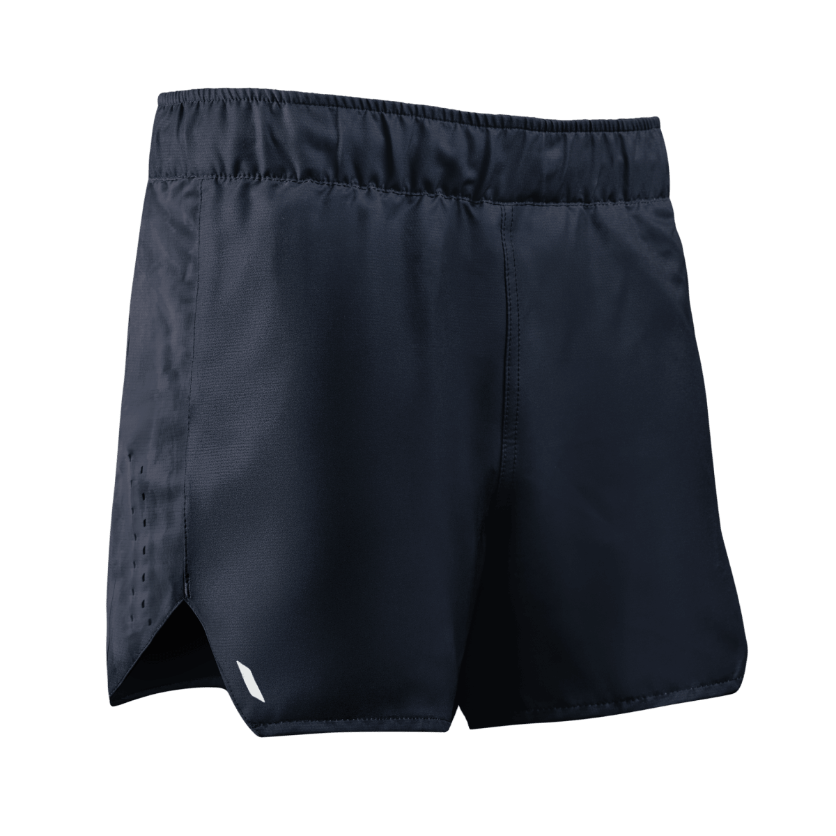 Vooraanzicht van de blauwe Hayabusa Apex damesshort, ideaal voor intense No-Gi Grappling-sessies