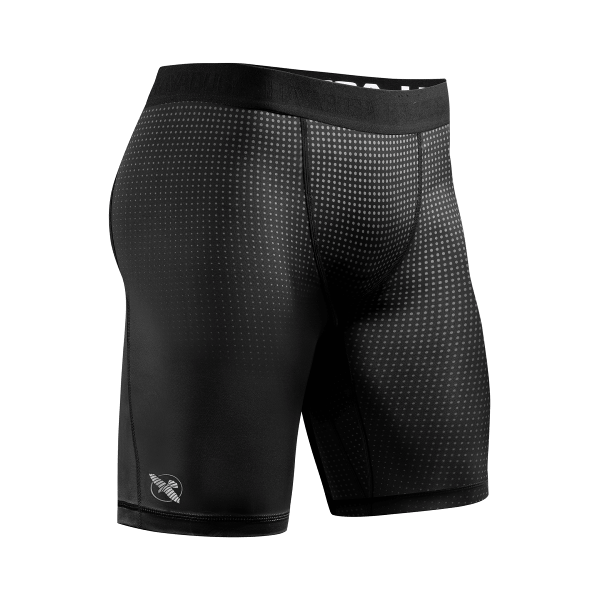 Vooraanzicht van Vale Tudo Hayabusa Core Shorts Zwart, compressieshorts voor MMA