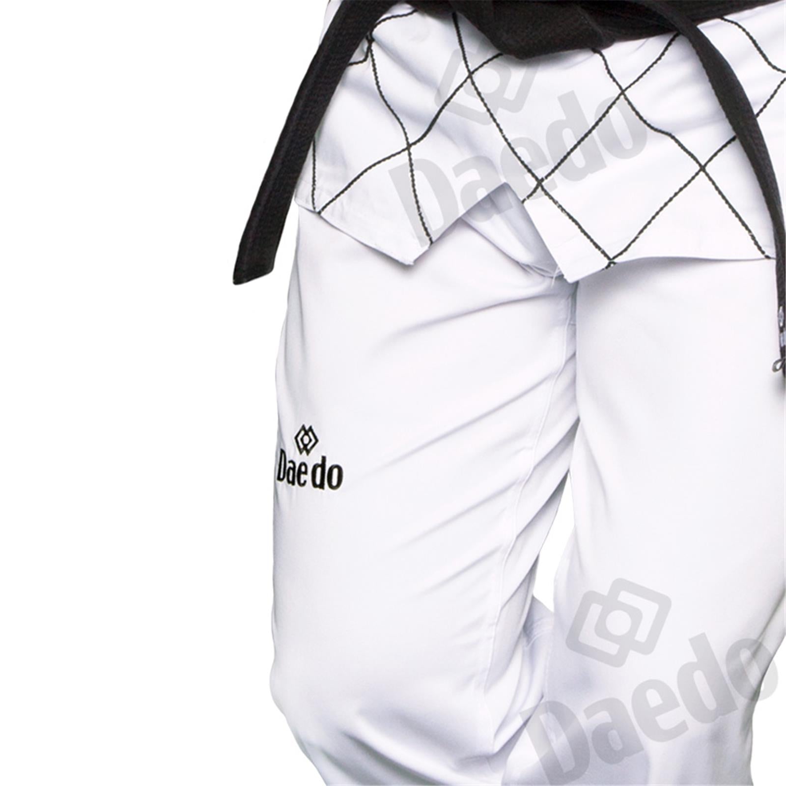 Dobok Master Daedo White with Black Neck
