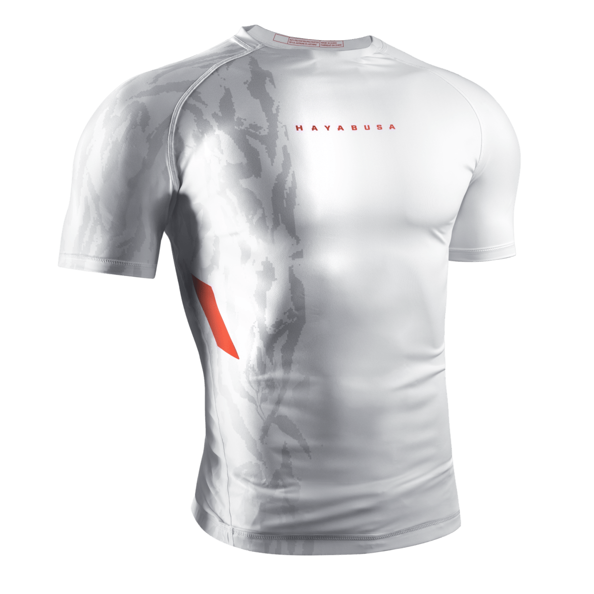 Hayabusa Apex rashguard blanc à manches courtes vue de face