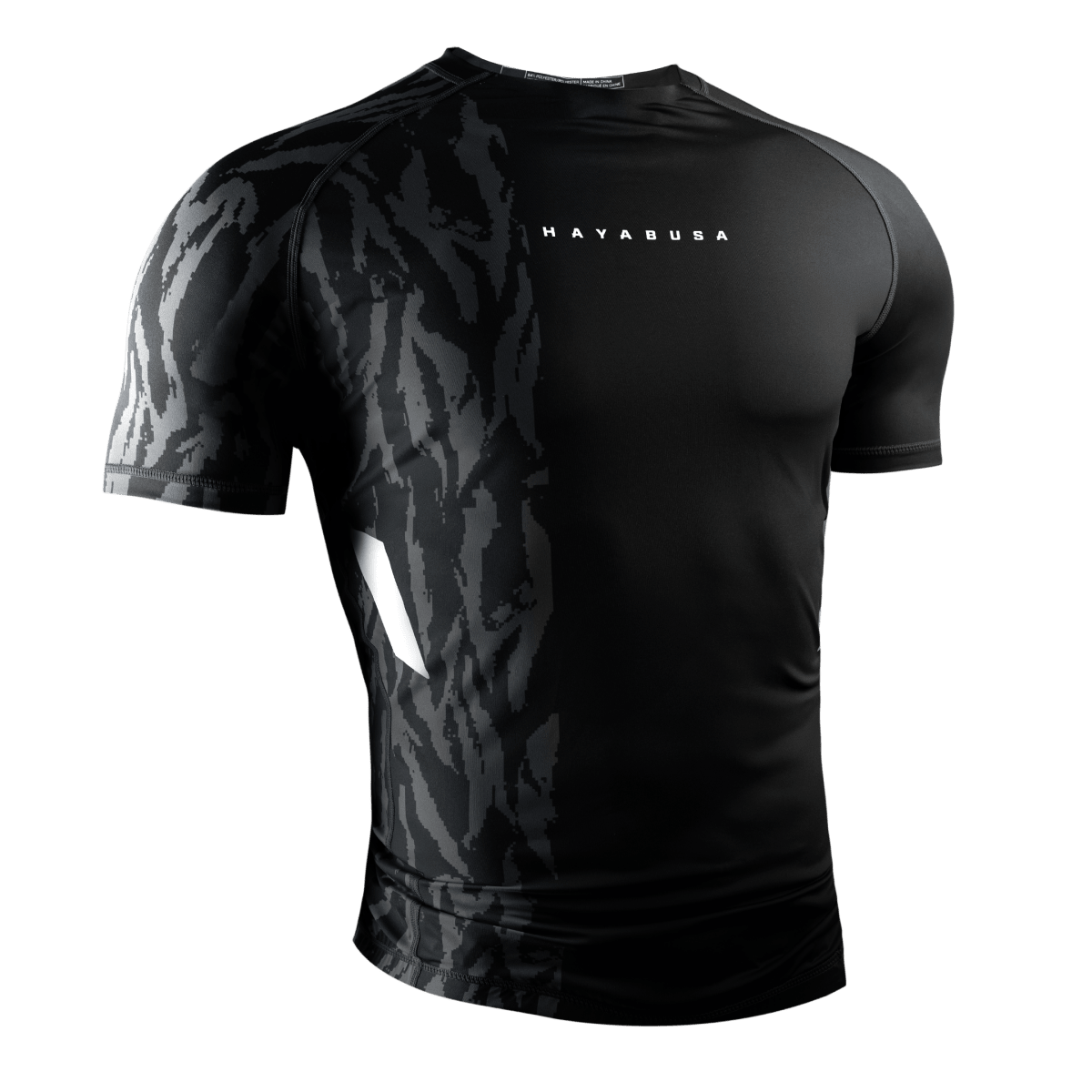 Hayabusa Apex black short-sleeved rash guard front view