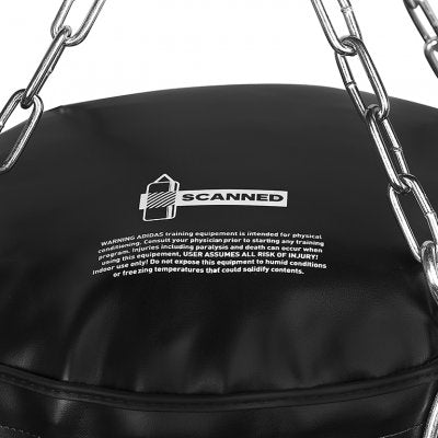 Dettaglio delle catene e dello snodo girevole del sacco Adidas