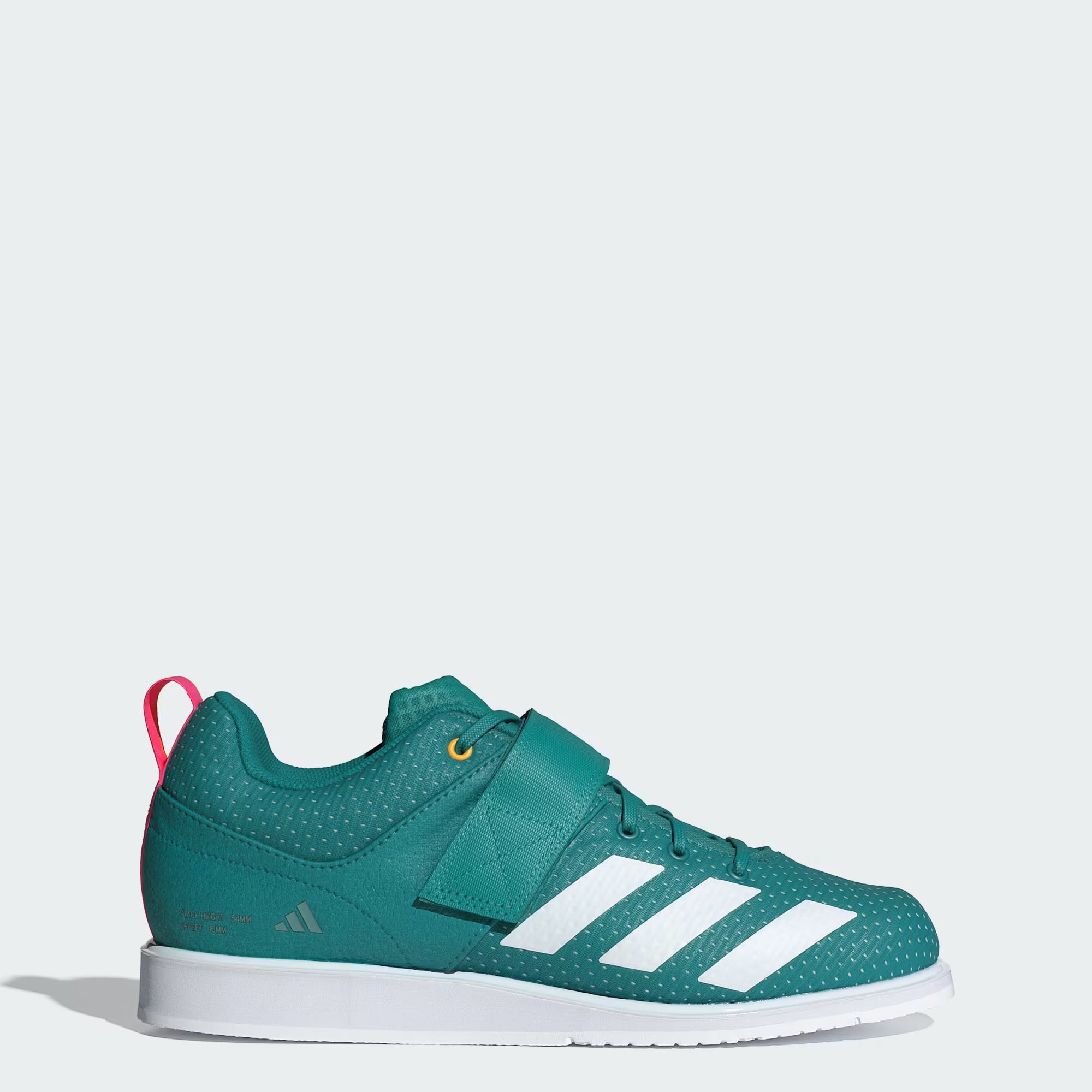 Singola scarpa da sollevamento pesi Powerlift 5 nella colorazione Purtea, dettaglio del design tecnico