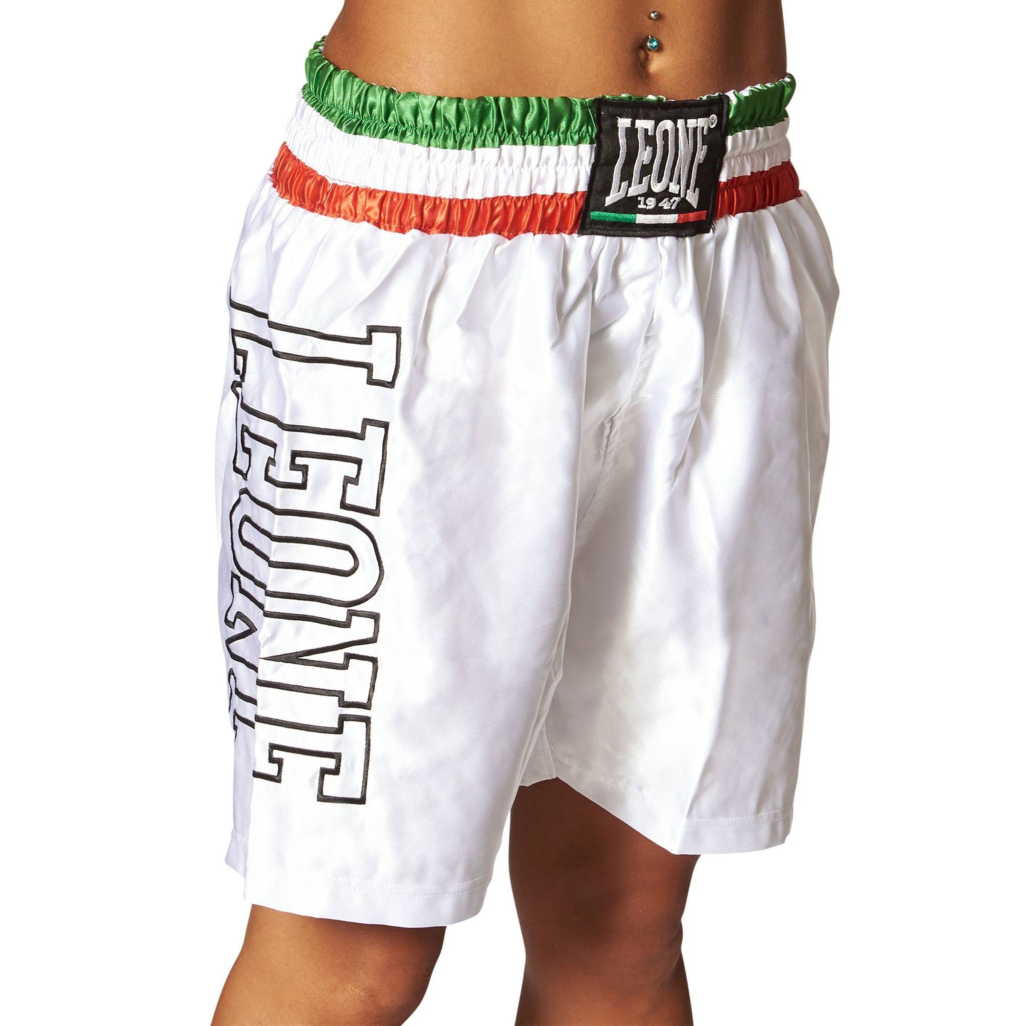 Shorts de boxe Leone bande tricolore